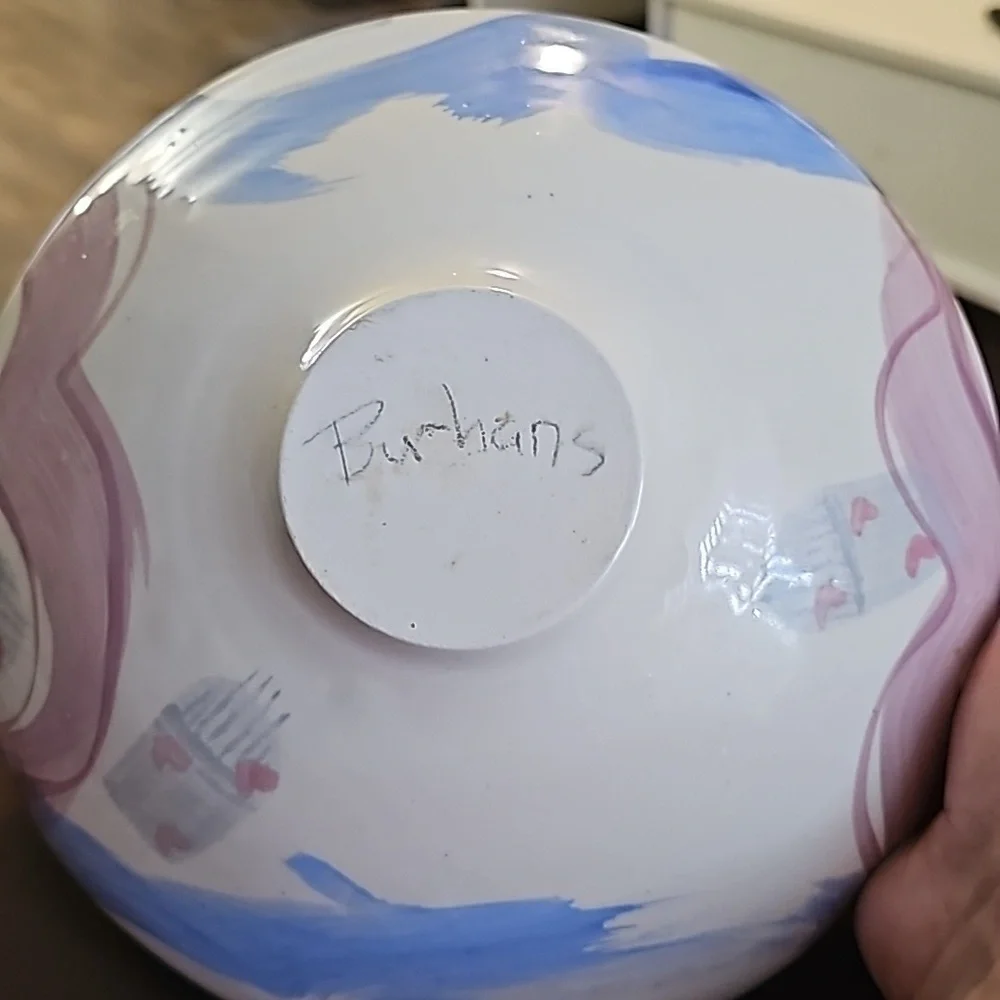 Vintage Burhans hand painted bowl